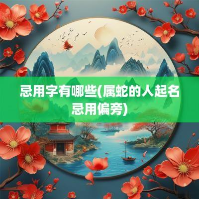 忌用字有哪些(属蛇的人起名忌用偏旁)