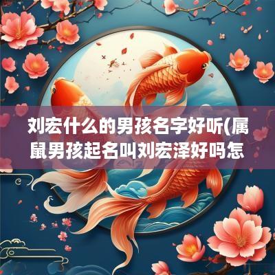 刘宏什么的男孩名字好听(属鼠男孩起名叫刘宏泽好吗怎么样)