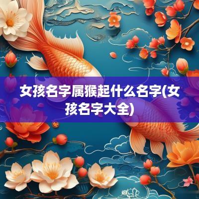 女孩名字属猴起什么名字(女孩名字大全)