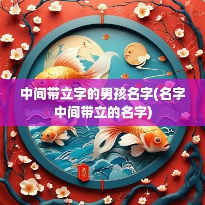 中间带立字的男孩名字(名字中间带立的名字)