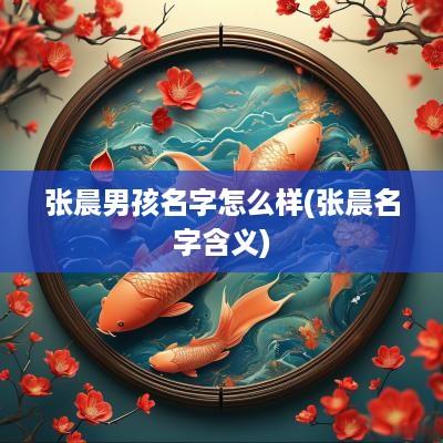 张晨男孩名字怎么样(张晨名字含义)