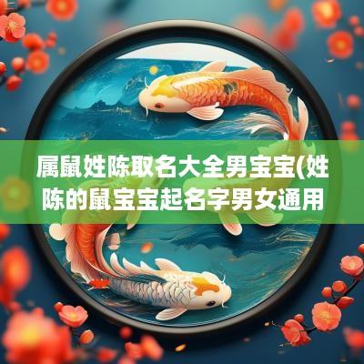 属鼠姓陈取名大全男宝宝(姓陈的鼠宝宝起名字男女通用)