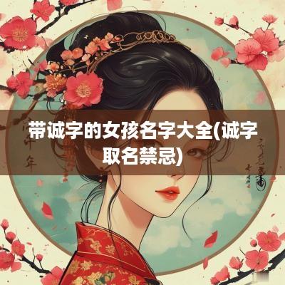 带诚字的女孩名字大全(诚字取名禁忌)