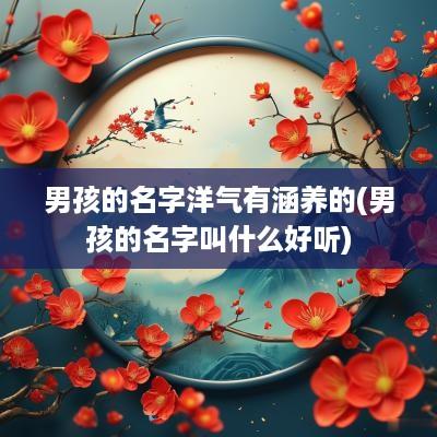 男孩的名字洋气有涵养的(男孩的名字叫什么好听)