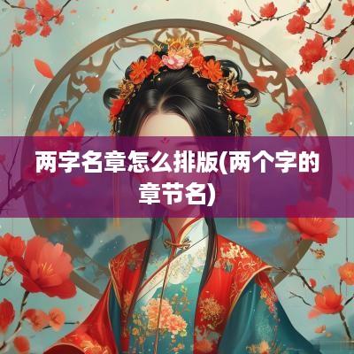 两字名章怎么排版(两个字的章节名)