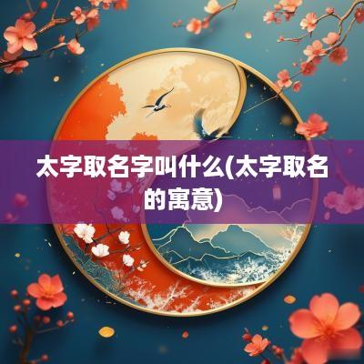 太字取名字叫什么(太字取名的寓意)