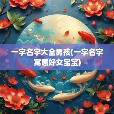 一字名字大全男孩(一字名字寓意好女宝宝)