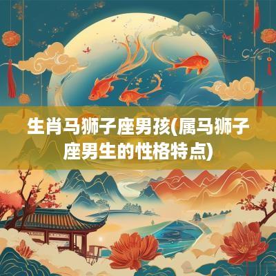 生肖马狮子座男孩(属马狮子座男生的性格特点)