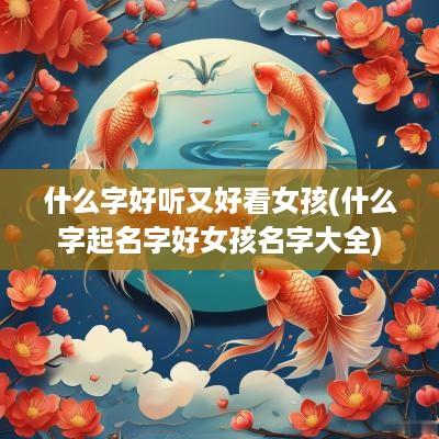 什么字好听又好看女孩(什么字起名字好女孩名字大全)