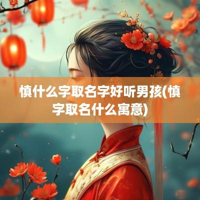 慎什么字取名字好听男孩(慎字取名什么寓意)