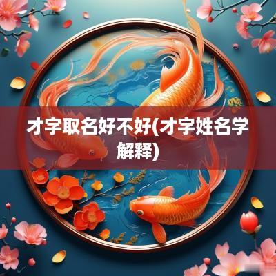 才字取名好不好(才字姓名学解释)