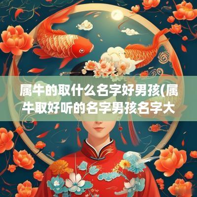 属牛的取什么名字好男孩(属牛取好听的名字男孩名字大全)