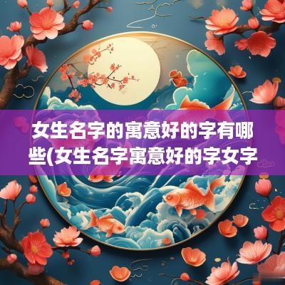 女生名字的寓意好的字有哪些(女生名字寓意好的字女字旁有哪些)