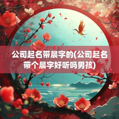 公司起名带晨字的(公司起名带个晨字好听吗男孩)