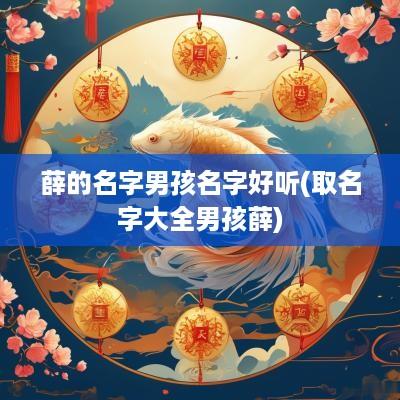 薛的名字男孩名字好听(取名字大全男孩薛)