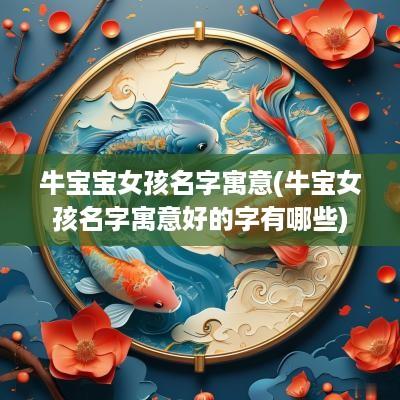 牛宝宝女孩名字寓意(牛宝女孩名字寓意好的字有哪些)