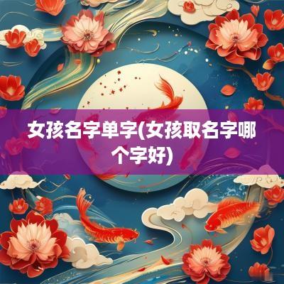 女孩名字单字(女孩取名字哪个字好)