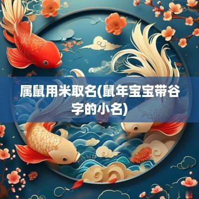 属鼠用米取名(蛇年宝宝带谷字的小名)