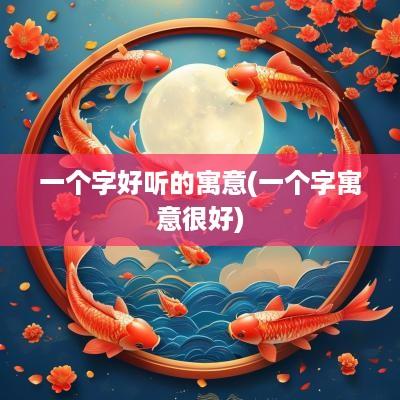 一个字好听的寓意(一个字寓意很好)