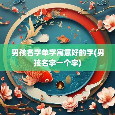 男孩名字单字寓意好的字(男孩名字一个字)