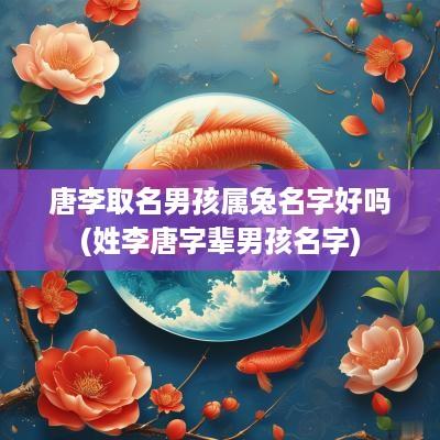 唐李取名男孩属兔名字好吗(姓李唐字辈男孩名字)