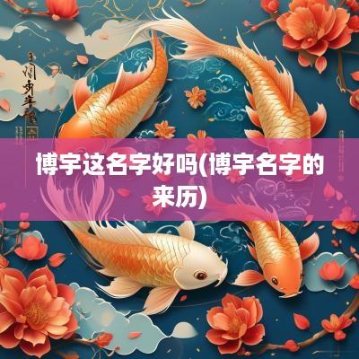博宇这名字好吗(博宇名字的来历)