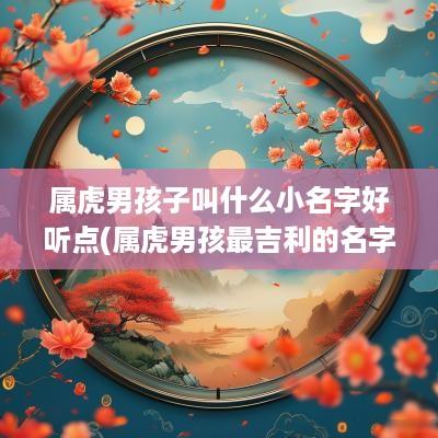 属虎男孩子叫什么小名字好听点(属虎男孩最吉利的名字乳名)