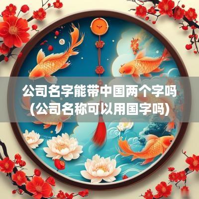 公司名字能带中国两个字吗(公司名称可以用国字吗)