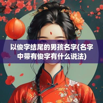 以俊字结尾的男孩名字(名字中带有俊字有什么说法)