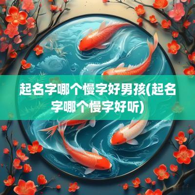起名字哪个慢字好男孩(起名字哪个慢字好听)