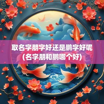 取名字朋字好还是鹏字好呢(名字朋和鹏哪个好)