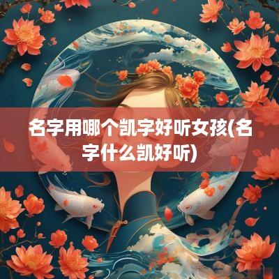 名字用哪个凯字好听女孩(名字什么凯好听)