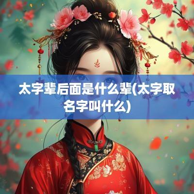 太字辈后面是什么辈(太字取名字叫什么)