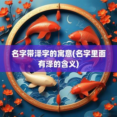 名字带泽字的寓意(名字里面有泽的含义)