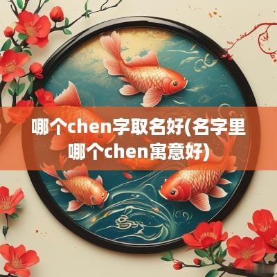 哪个chen字取名好(名字里哪个chen寓意好)