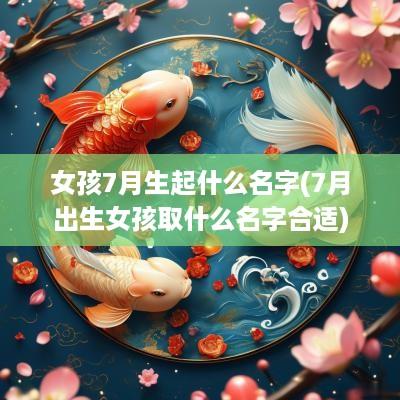 女孩7月生起什么名字(7月出生女孩取什么名字合适)