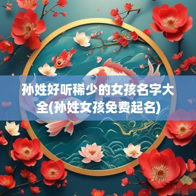 孙姓好听稀少的女孩名字大全(孙姓女孩免费起名)