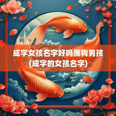 成字女孩名字好吗属狗男孩(成字的女孩名字)