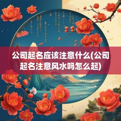 公司起名应该注意什么(公司起名注意风水吗怎么起)