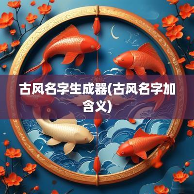 古风名字生成器(古风名字加含义)