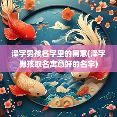 泽字男孩名字里的寓意(泽字男孩取名寓意好的名字)