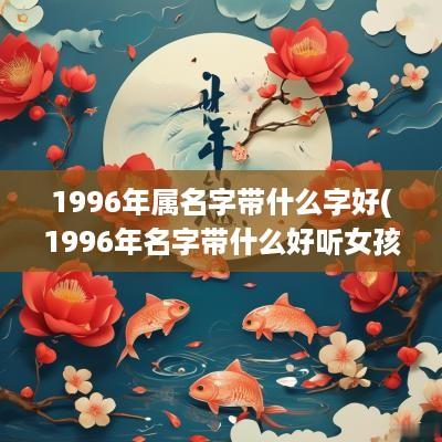 1996年属名字带什么字好(1996年名字带什么好听女孩)