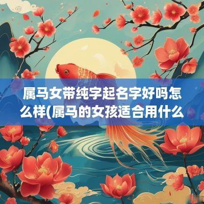 属马女带纯字起名字好吗怎么样(属马的女孩适合用什么字)