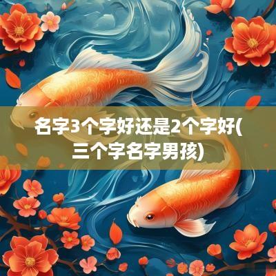 名字3个字好还是2个字好(三个字名字男孩)
