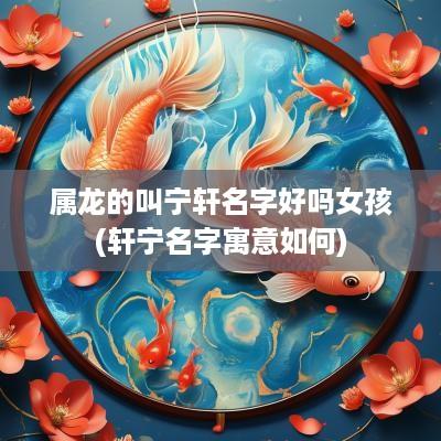 属龙的叫宁轩名字好吗女孩(轩宁名字寓意如何)