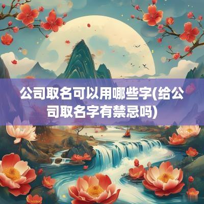 公司取名可以用哪些字(给公司取名字有禁忌吗)