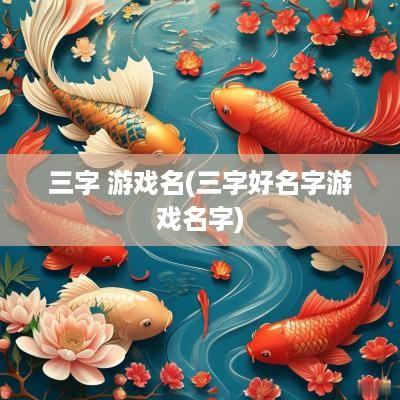 三字 游戏名(三字好名字游戏名字)