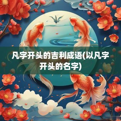 凡字开头的吉利成语(以凡字开头的名字)