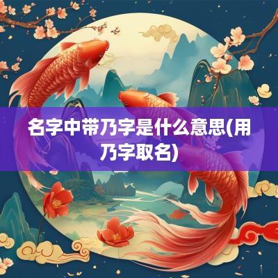名字中带乃字是什么意思(用乃字取名)