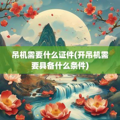 吊机需要什么证件(开吊机需要具备什么条件)